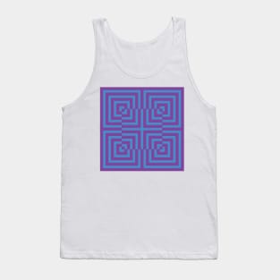 Concentric squares checkered mesmerizing doodle design Tank Top